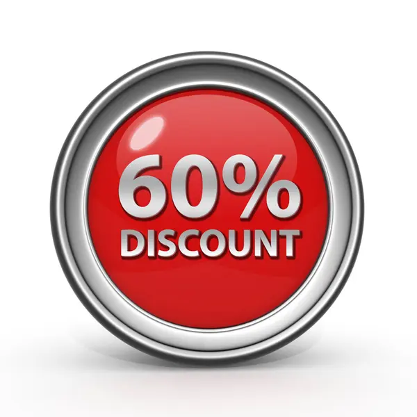 Discount sixty percent circular icon on white background — Stock Photo, Image