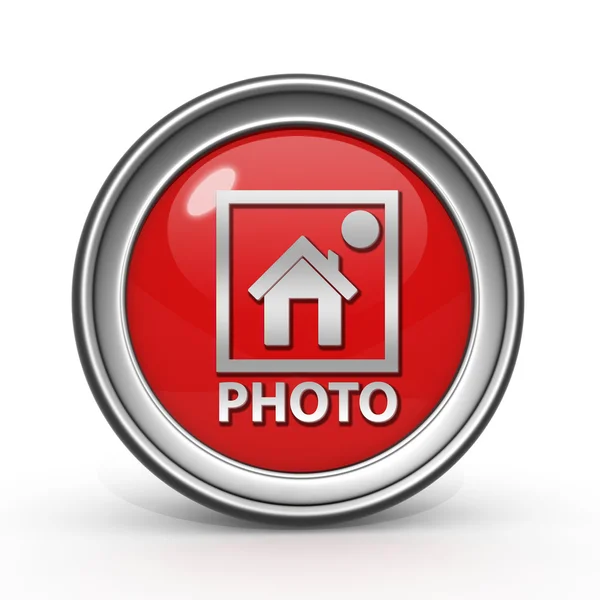 Photo circular icon on white background — Stock Photo, Image