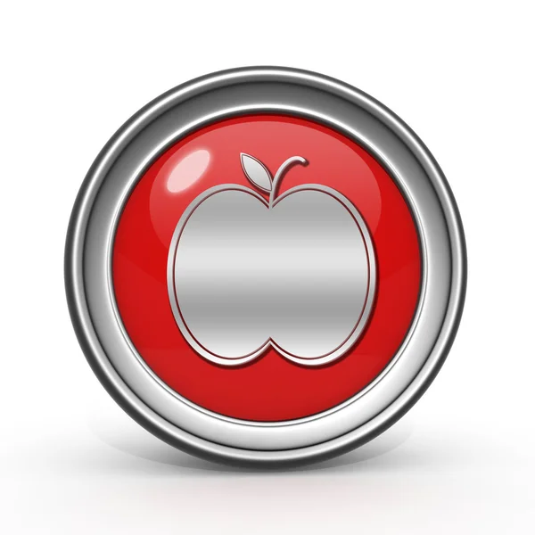 白い背景の上のアップル円形アイコン — ストック写真