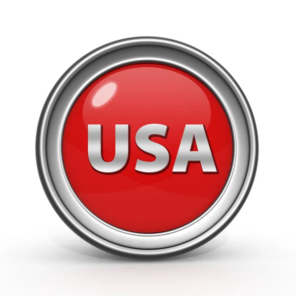 Kulatá ikona USA na bílém pozadí — Stock fotografie