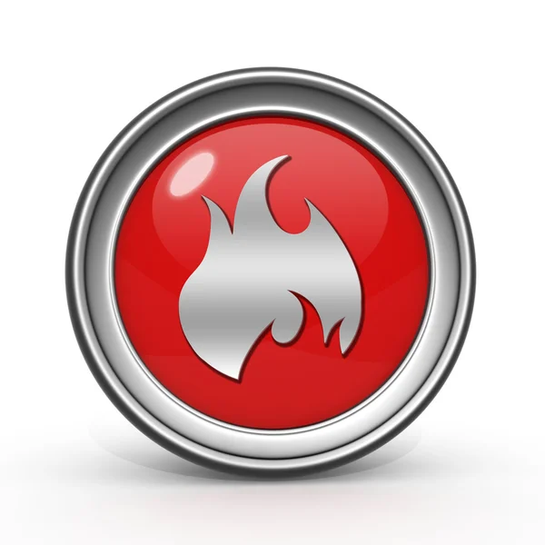 Okrągła ikona na białym tle ogień — Zdjęcie stockowe