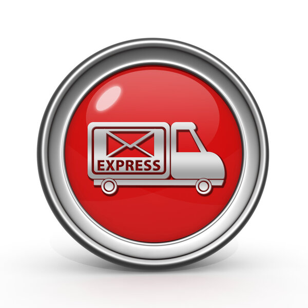 Express circular icon on white background