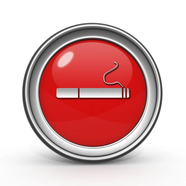 Icono circular de cigarrillo sobre fondo blanco — Foto de Stock