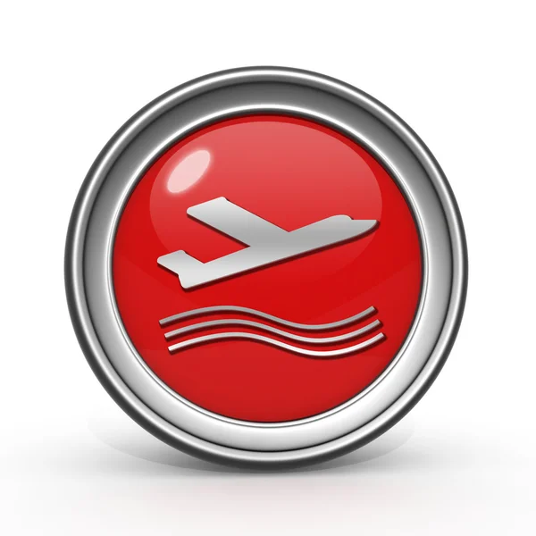 Plane circular icon on white background — Stock Photo, Image