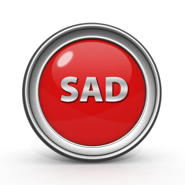 Sad circular icon on white background — Stock Photo, Image