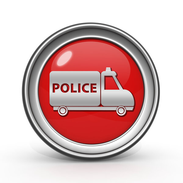 Круговая иконка полиции на белом фоне
