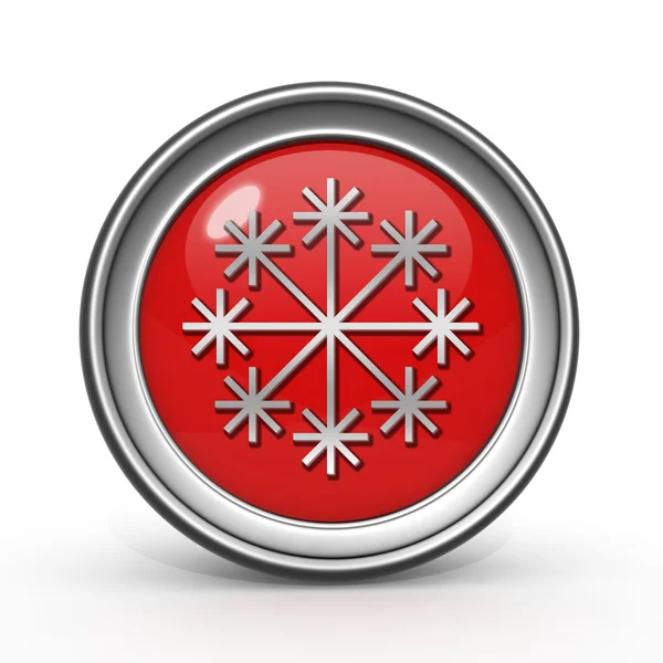 Ícone circular de neve no fundo branco — Fotografia de Stock