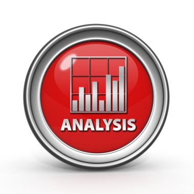 Veri analizi dairesel simgesi beyaz arka plan üzerinde
