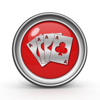 Beyaz arka plan üzerinde dairesel simge kartları