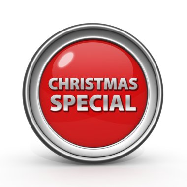 Beyaz arka plan Noel özel dairesel simgesine
