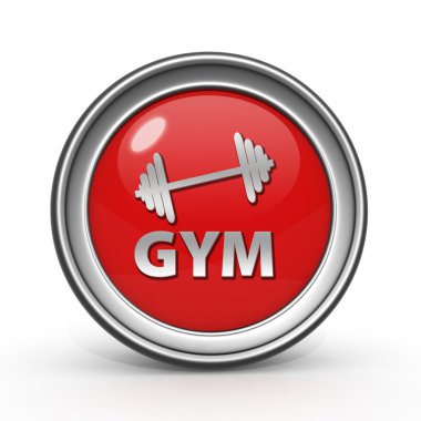 Beyaz arka plan üzerinde dairesel simge spor salonu