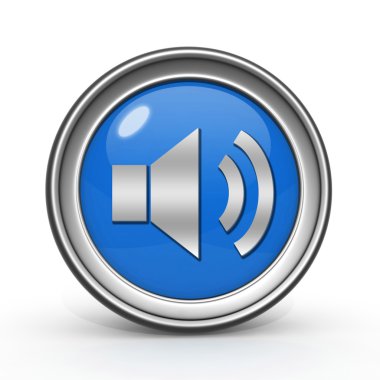 Beyaz arka planda ses dairesel simgesi