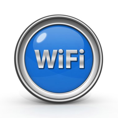beyaz zemin üzerinde WiFi dairesel simgesi