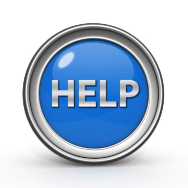 beyaz zemin üzerinde dairesel simgesi yardım