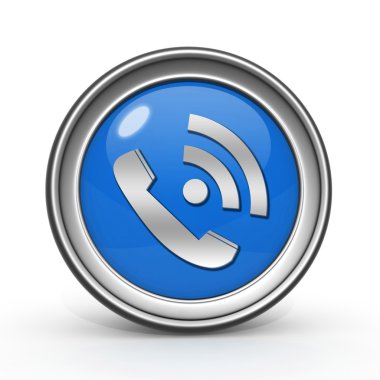 Beyaz arka plan üzerinde dairesel simgesini çağırır