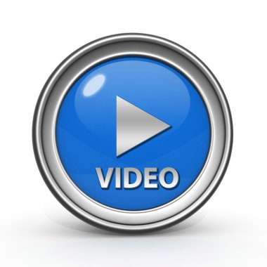 beyaz zemin üzerinde video dairesel simgesi