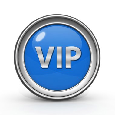 VIP dairesel simgesi beyaz arka plan üzerinde