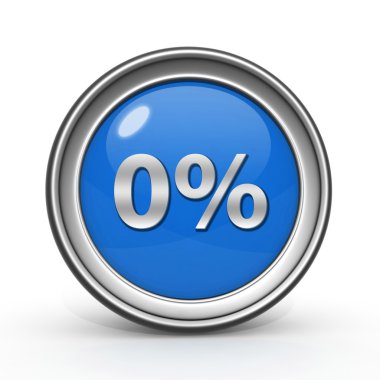 Beyaz arka plan üzerinde yüzde sıfır dairesel simgesi