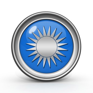 Beyaz arka plan üzerinde güneş dairesel simgesi