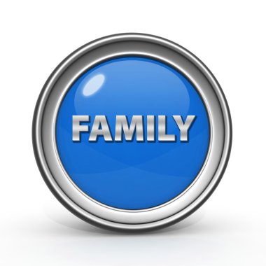 Beyaz arka plan üzerinde aile dairesel simgesi