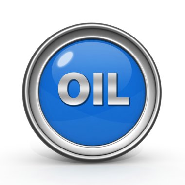 Beyaz arka plan üzerinde petrol dairesel simgesi