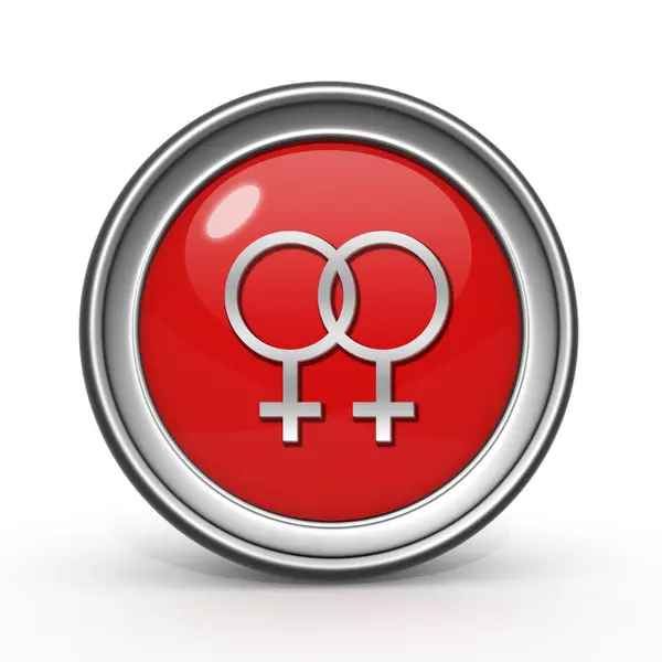 Beyaz arka plan üzerinde lezbiyen dairesel simgesi — Stok fotoğraf