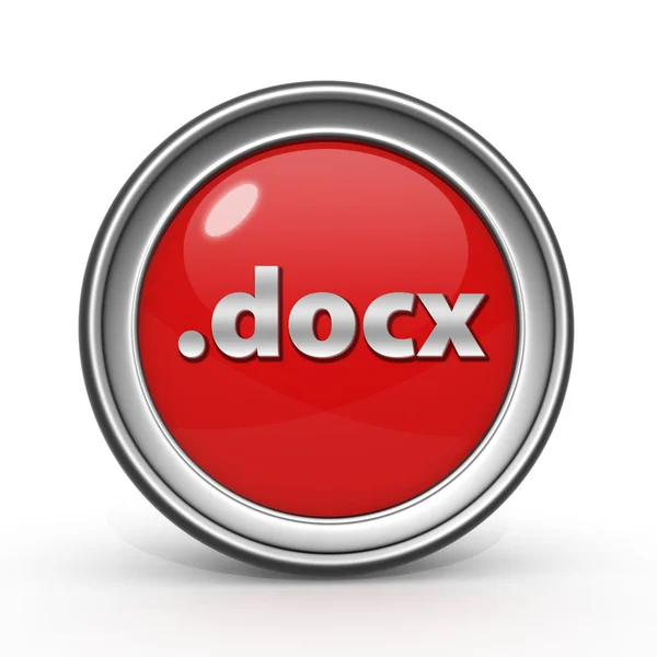 .docx icona circolare su sfondo bianco — Foto Stock