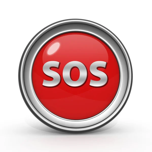 SOS circular icon on white background — Stock Photo, Image