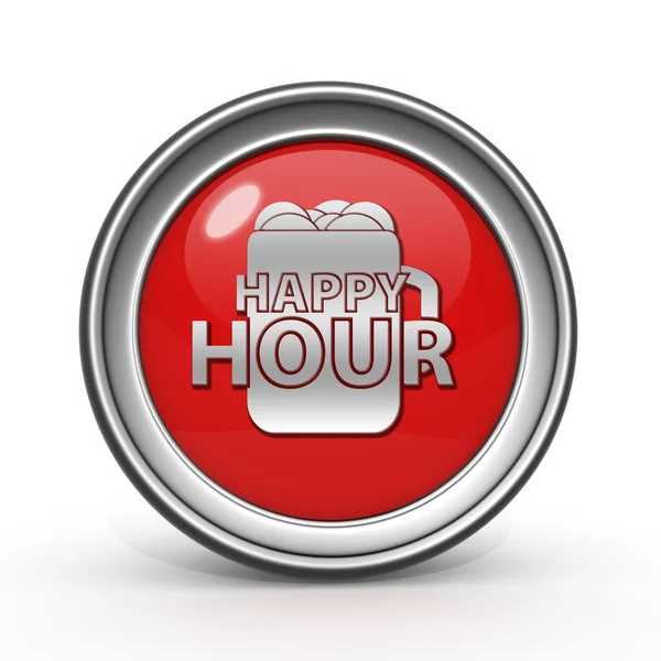 Happy hour icône circulaire sur fond blanc — Photo
