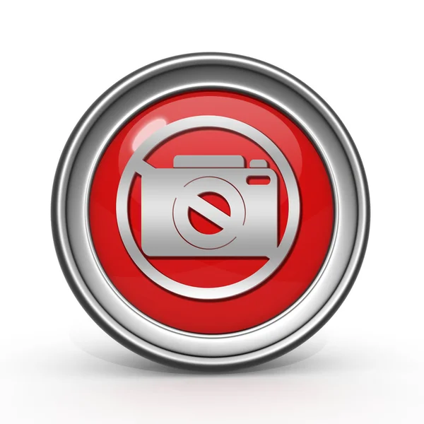 Ban shooting circular icon on white background — Stock Photo, Image