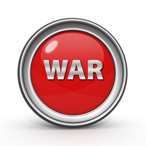 Круговая иконка войны на белом фоне
