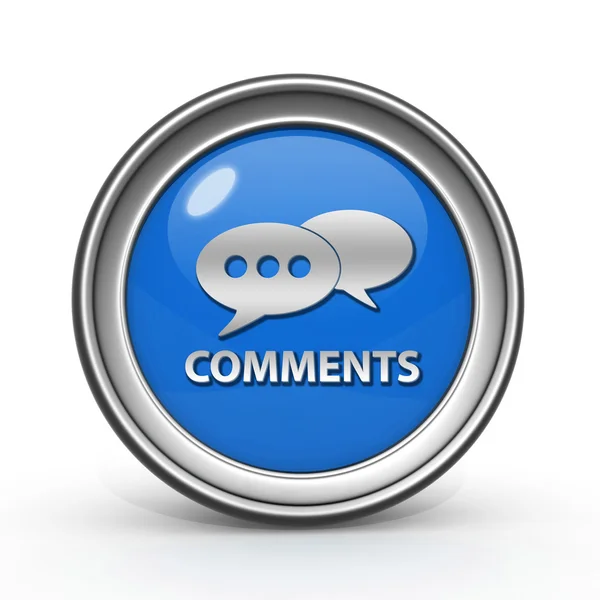 Kommentarer nu cirkulär ikonen på vit bakgrund — Stockfoto