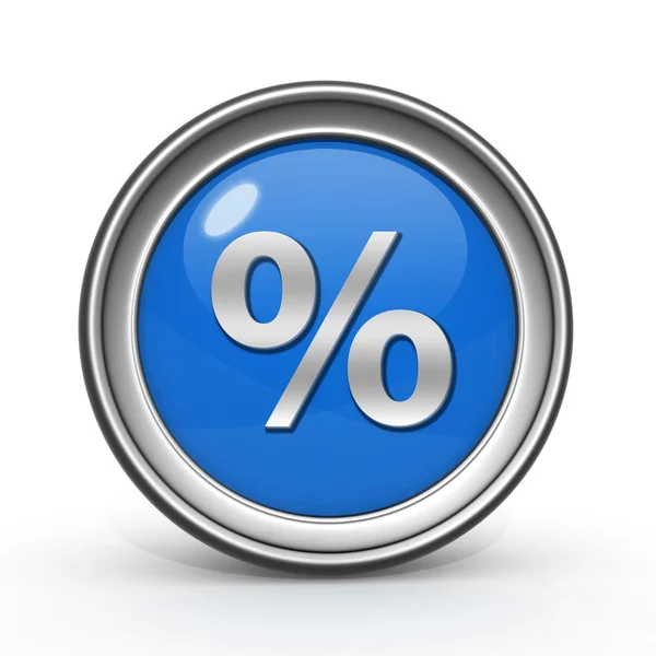 Percentage circulaire pictogram op witte achtergrond — Stockfoto
