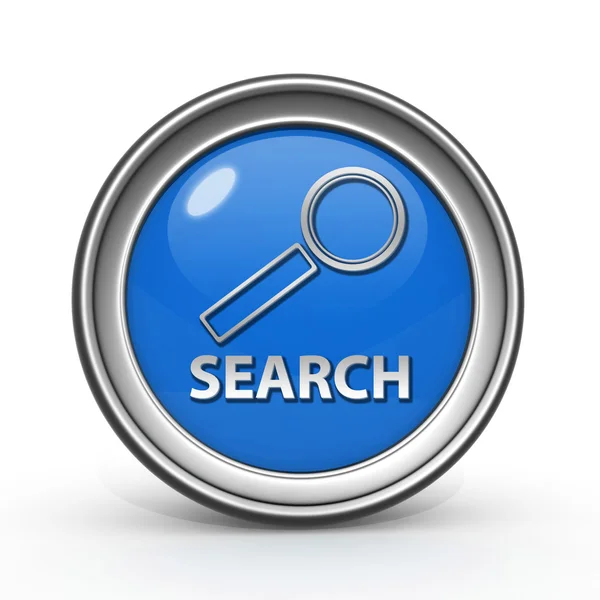 Search circular icon on white background — Stock Photo, Image