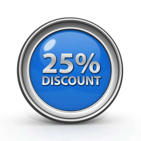 Discount 25 circular icon on white background — Stock Photo, Image