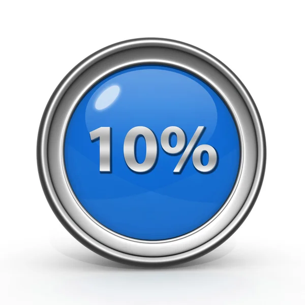 Zehn Prozent rundes Symbol auf weißem Hintergrund — Stockfoto