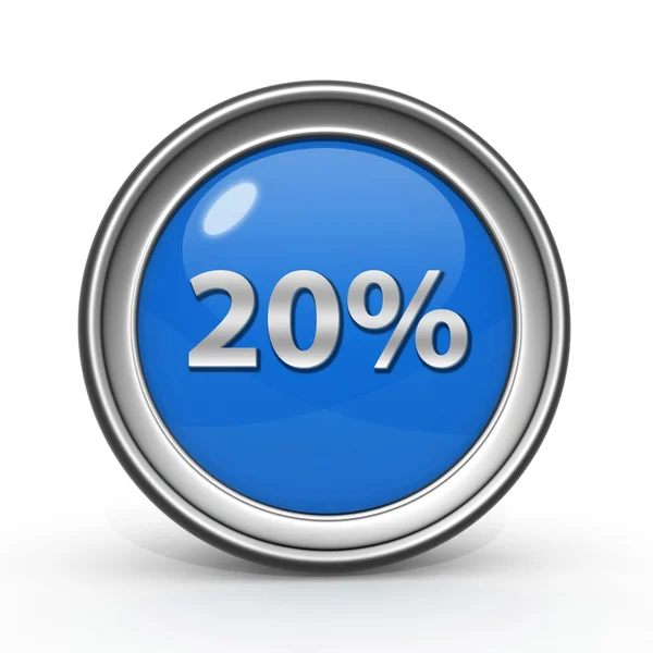 Круговая иконка 20% на белом фоне — стоковое фото