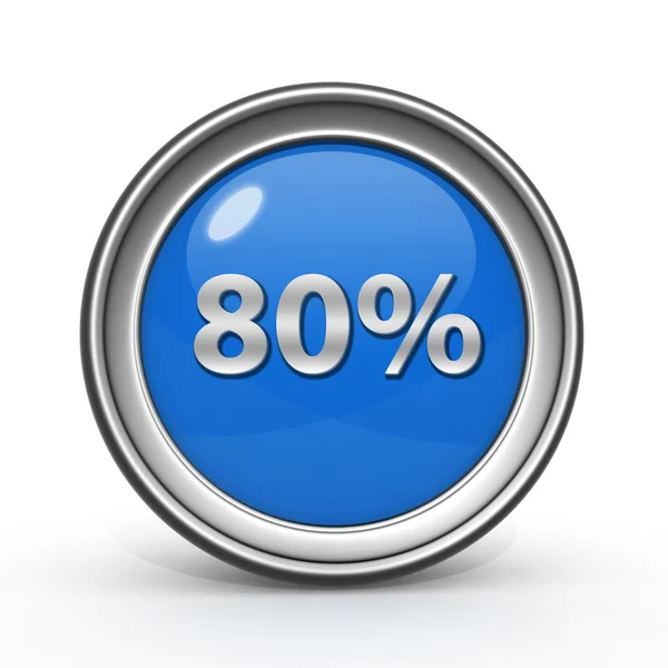 Eighty percent circular icon on white background — Stock Photo, Image