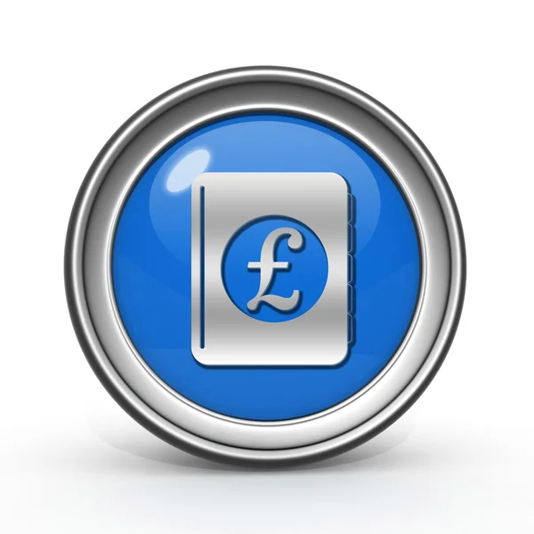 Libra livro de dinheiro ícone circular no fundo branco — Fotografia de Stock