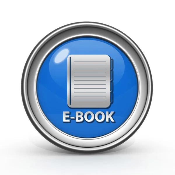 E-book icona circolare su sfondo bianco — Foto Stock