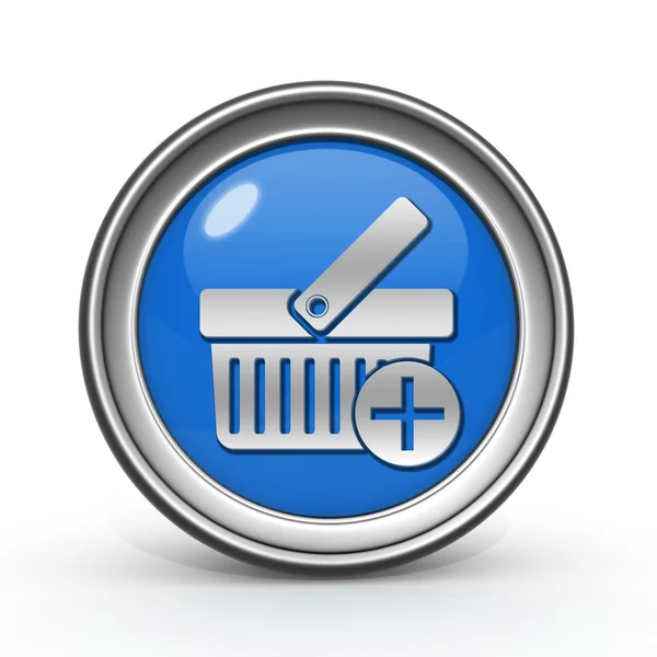 Add to basked circular icon on white background — Stock Photo, Image