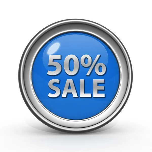 Sale fifty percent circular icon on white background — Stock Photo, Image