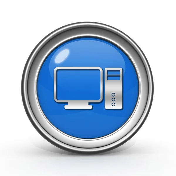 Computer circular icon on white background — Stock Photo, Image