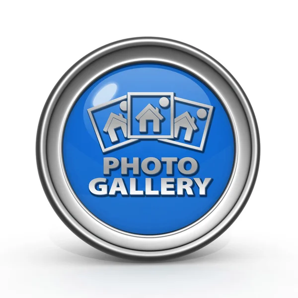 Zdjęcie Galeria okrągła ikona na białym tle — Zdjęcie stockowe