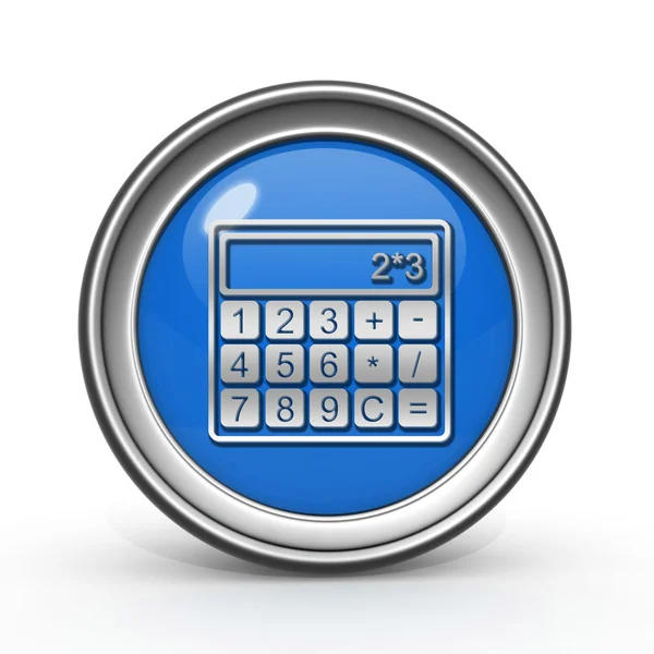 Calcule o ícone circular no fundo branco — Fotografia de Stock