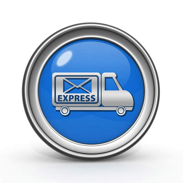 Express circular icon on white background