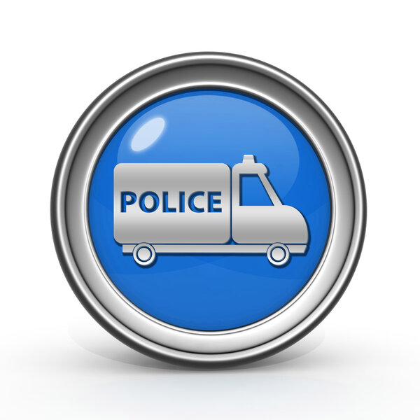 Круговая иконка полиции на белом фоне
