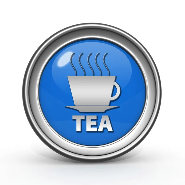 Beyaz arka plan üzerinde çay dairesel simgesi — Stok fotoğraf