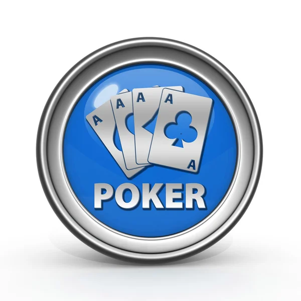 Icono circular de poker sobre fondo blanco —  Fotos de Stock