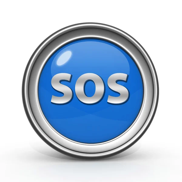 SOS circular icon on white background — Stock Photo, Image